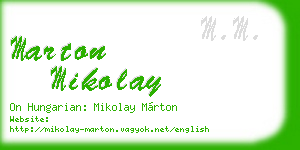marton mikolay business card